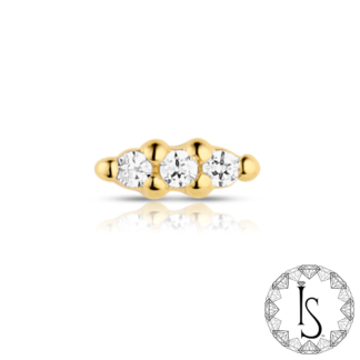 Threadless 18k Yellow Gold Moirai Faceted Gem End