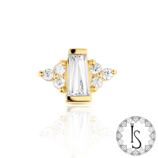 Threadless 18K Yellow Gold Golden Venus 2 Faceted Gem End