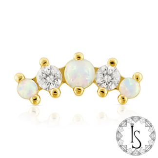 Threaded 18K Gold Odyssey Mixed Prium 2 Prong-set Mixed Gem End