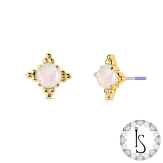 18k Gold Mamma Mia Natural Opal Genuine Gemstone End