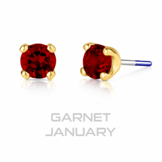 Threaded 18K Yellow Gold 4 Prong-set Faceted Genuine Gemstones End #4