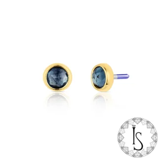 18k Gold Bezel-set Natural Rose Cut Genuine Gemstone End