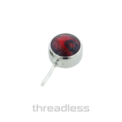 Threadless Bezel-set Natural Stone Cabochon Single Side-Set Orbit