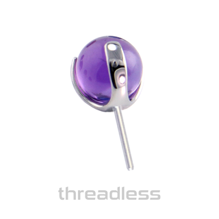 Threadless 3 Prong Natural Stone Gem 2mm/3mm/5mm