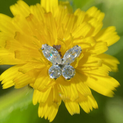 Threaded Titanium Butterfly Faceted Gem End