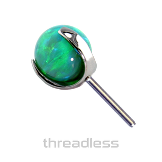 Threadless 3 Prong-set Faux-pal Ball Gem