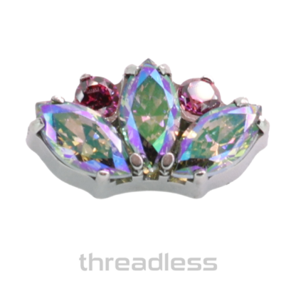 Threadless Eden Marquise Fan #10 Faceted Gem End