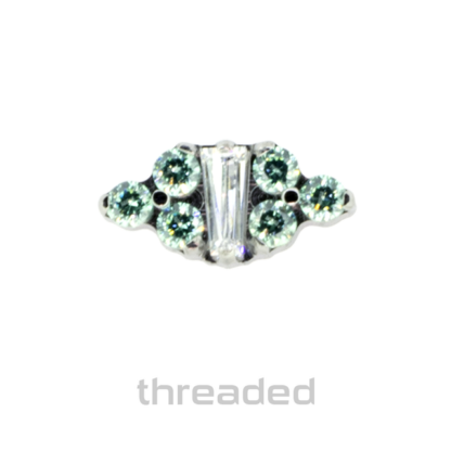 Threaded Titanium Venus Faceted Gem End #2