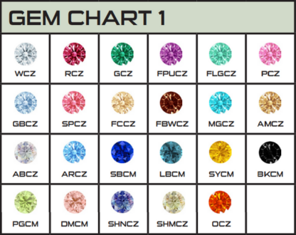 Threaded Titanium Exclaim Faceted Gem End - Image 3