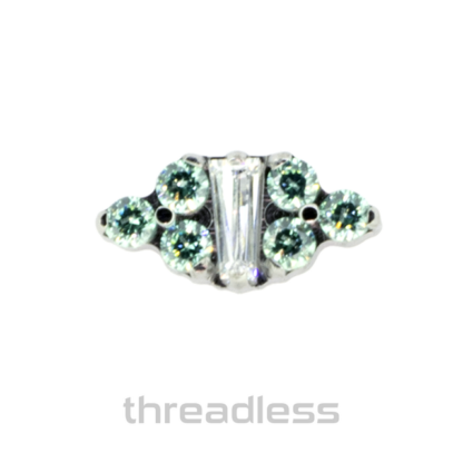 Threadless Titanium Venus Faceted Gem End #2