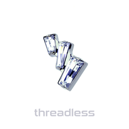 Threadless Titanium Sensu Prong-Set Faceted Gem End