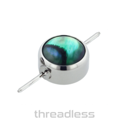 Threadless Bezel-set Natural Stone Cabochon 180°Orbit